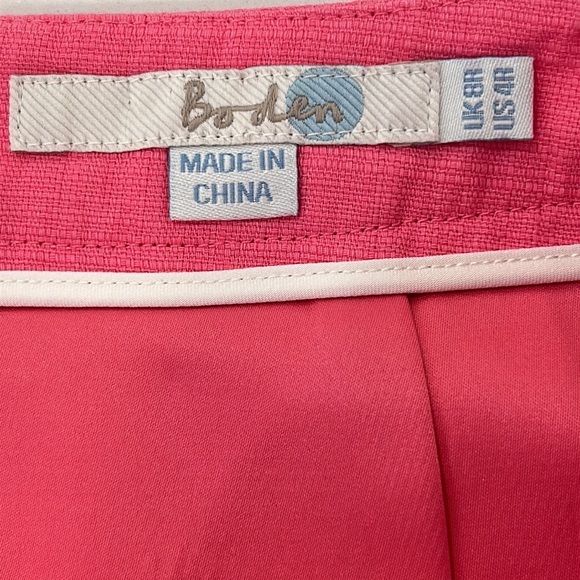 Boden 100% Cotton A Line Lined Skirt w/ Bow Detail and Side Pockets sz.4 - Picture 7 of 10